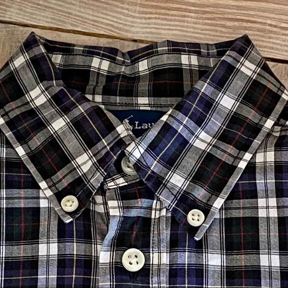 Ralph Lauren Blue & Black Plaid Button Down Shirt - Picture 3 of 13